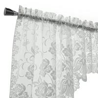 Loft Living Louis Transparent Passe-tringle Swag Valance 72 x 32 in Blanc