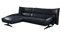 ACME Maeko Sectional Sofa in Dark Gray Top Grain Leather