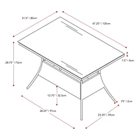 Table de salle à manger rectangulaire - Finition noire