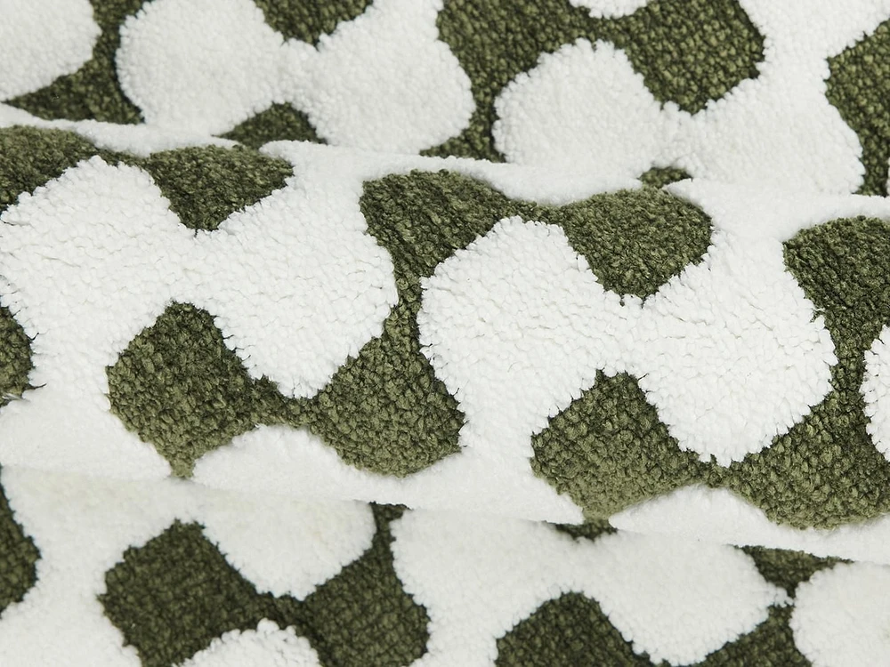 Tapis de bain en polyester Mainstays Waves, vert et blanc, 16" x 24"