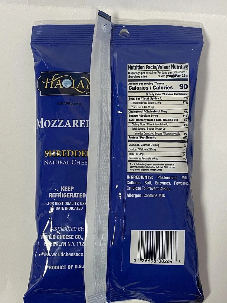 Mozzarella hachée HAOLAM Mozzarella