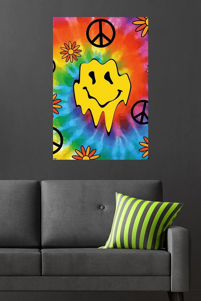 Groovy Melting Smile Face Wall Poster, 22.375" x 34"