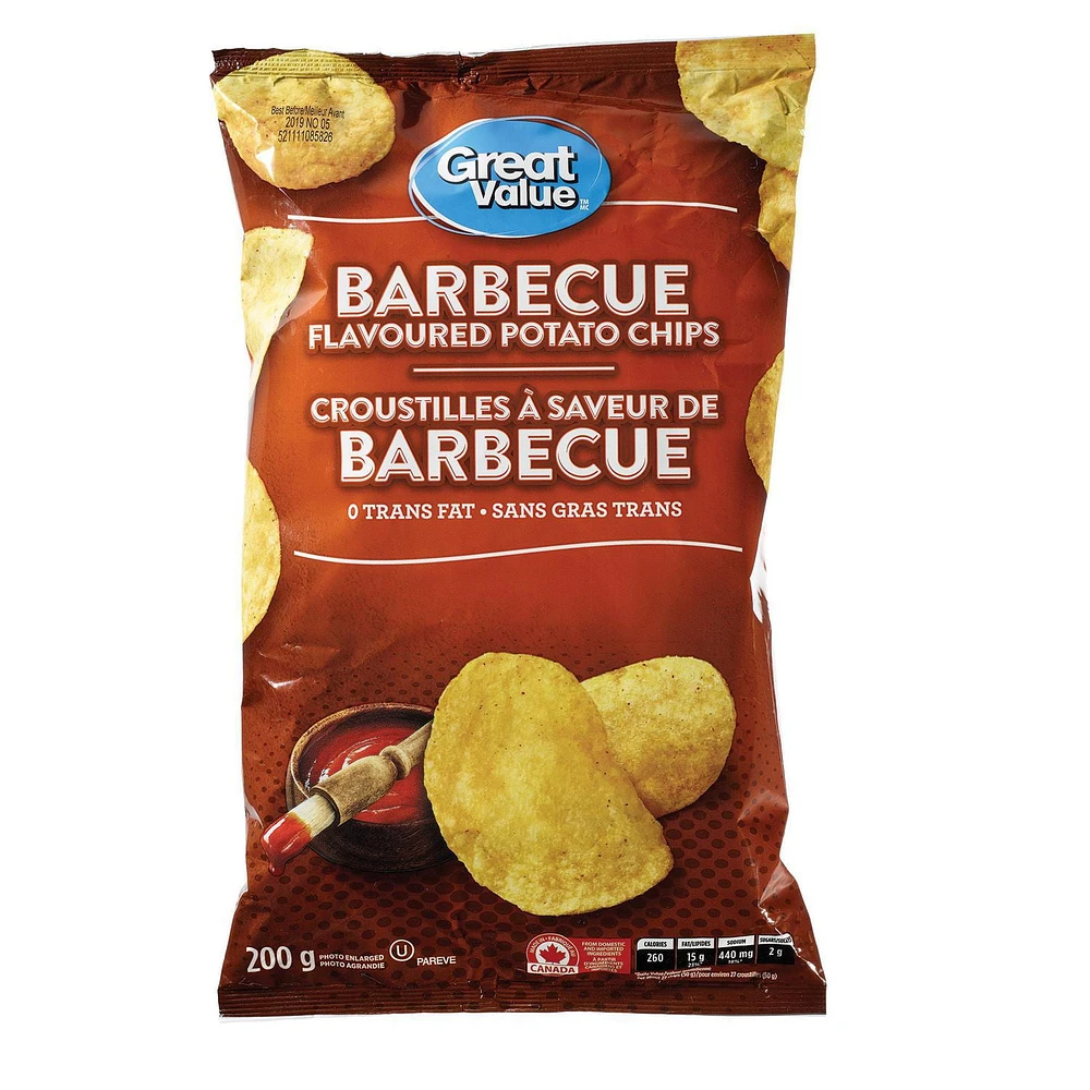 Great Value Barbeque Flavoured Potato Chips