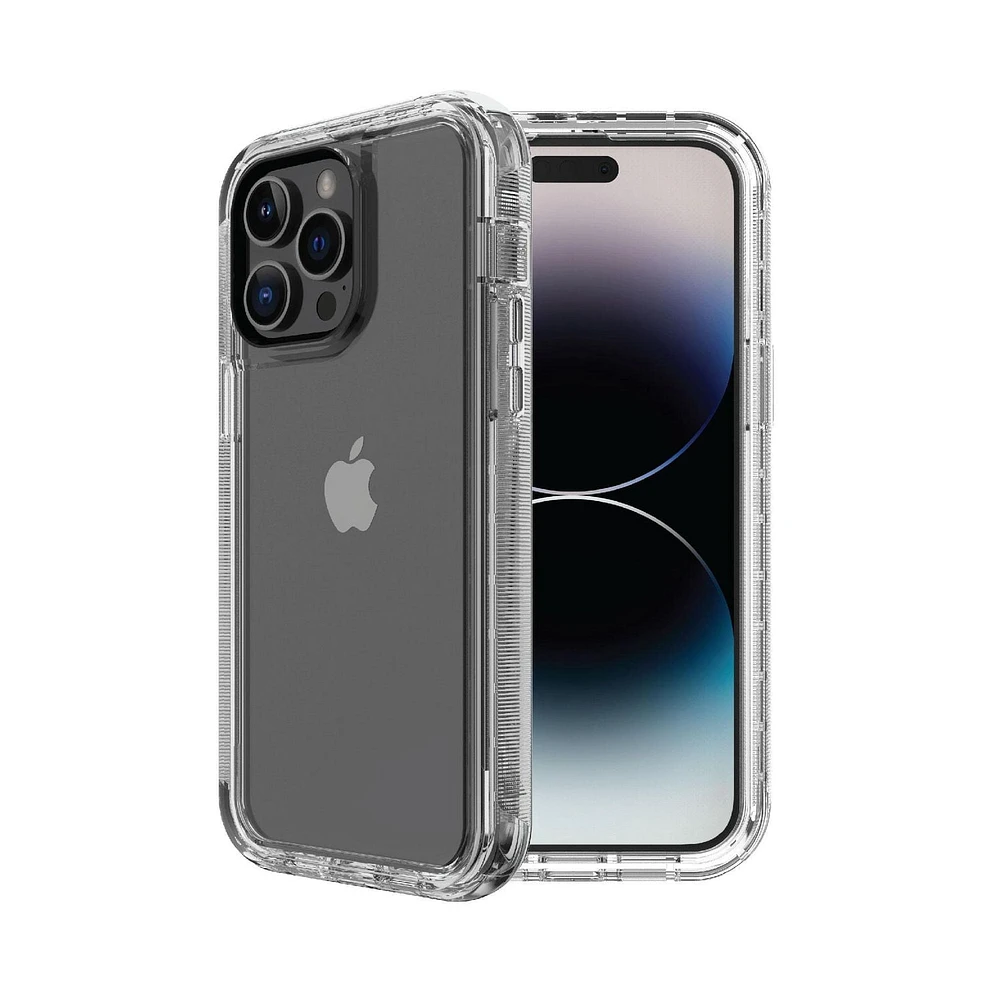 Étui robuste antimicrobien avec enveloppe rigide et pince rotative onn. pour iPhone 14 Pro Protégé contre chute de 6,4 m
