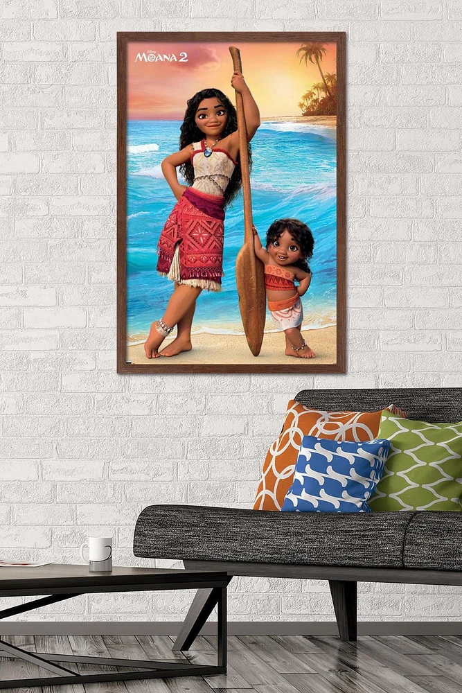 Disney Moana 2 - Moana and Simea Wall Poster, 22.375" x 34" Framed