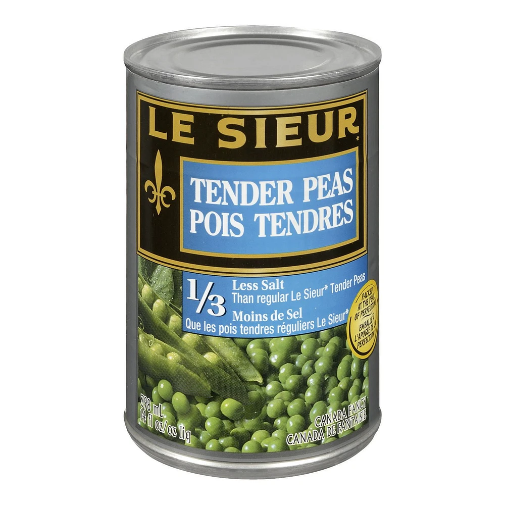 'Le Sieur Canned 1/3 Less Salt Tender Peas 398Ml., Le Sieur 1/3 Less Salt Tender