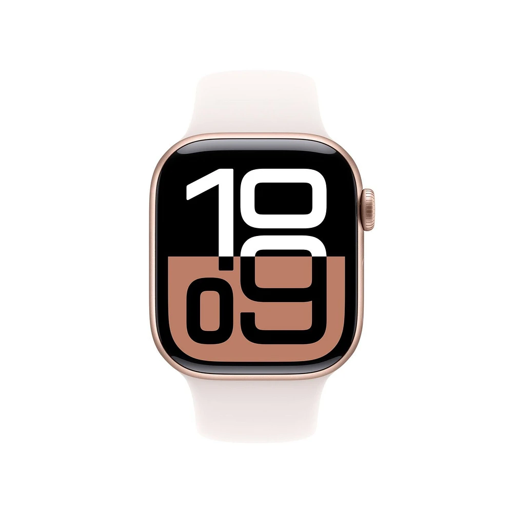 Apple Watch Series 10 - 42mm - GPS - Rose Gold Aluminium Case with Light Blush Sport Band - S/M Watch Series 10