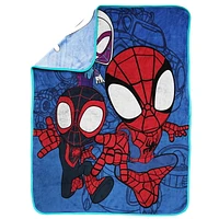 Spider-Man 'Spidey et ses Amis Extraordinaires - Équipe de Trois' Jeté en Molleton Toucher Soie pour Enfants, 100 % Polyester