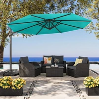 Parasol de patio CorLiving de luxe durable de 3,5 m, inclinable et rotatif