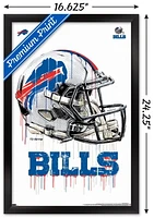 NFL Buffalo Bills - Drip Helmet 20 Wall Poster with Magnetic Frame