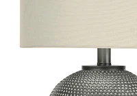 Monarch Specialties Lighting, 19"h, Table Lamp, Grey Resin, Ivory / Cream Shade, Modern