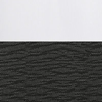 hometrends Home Trends Smart Curtains Hendrix Fabric Shower Curtain with Attached Roller Glide Hooks, 70 Inches X 72 Inches, Black, Horizontal stripe pattern