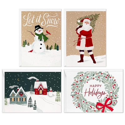 Boîte de cartes de Noël, Connections from Hallmark, assortiment de motifs mignons, paquet de 20 cartes