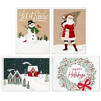 Boîte de cartes de Noël, Connections from Hallmark, assortiment de motifs mignons, paquet de 20 cartes