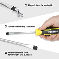 WorkPro Tournevis à tête Plate 3/16 x 3 po/75mm