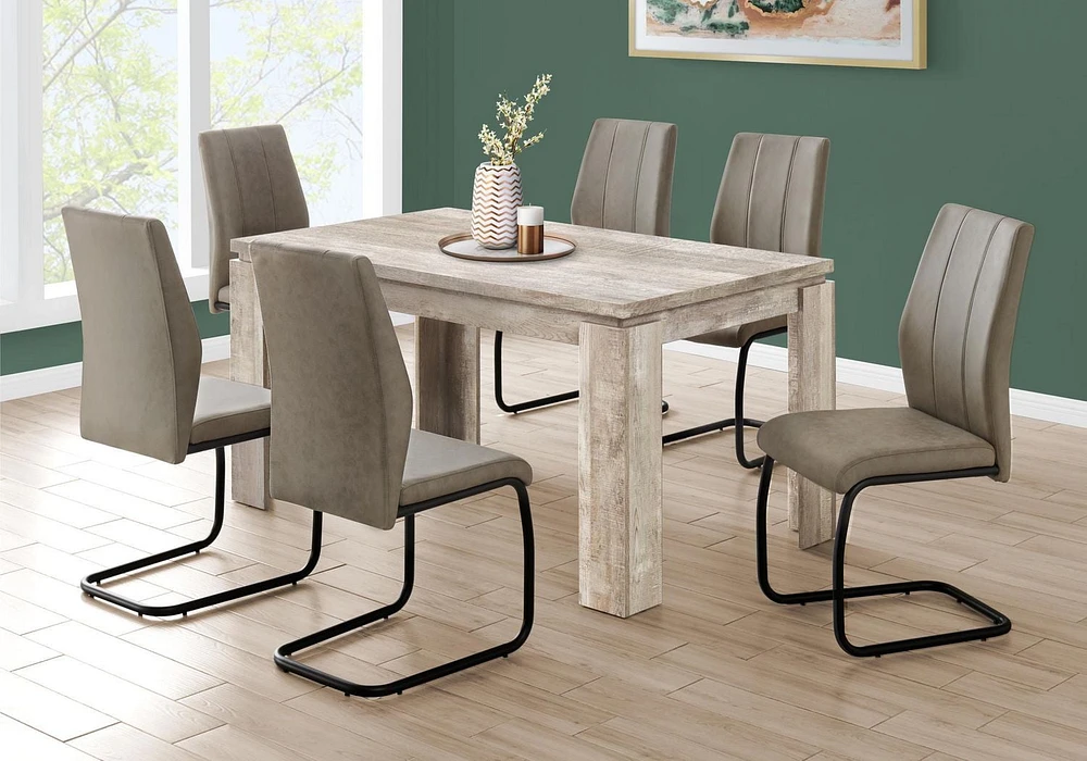 Monarch Specialties Dining Table, 60" Rectangular, Kitchen, Dining Room, Laminate, Beige, Contemporary, Modern