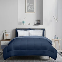 Safdie & Co. Solid Navy Reversible Comforter Set 7PC - Camden Double