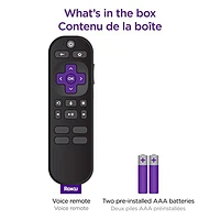 Télécommande vocale Roku (officielle) pour les lecteurs Roku, l'audio Roku et les Roku TV™ G-ROKU ROK-RCA1CA TELECOM