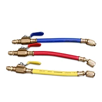 Duracool® Manifold Hose Shut Off Ball Valves. Set of three. Yellow-Blue-Red Hoses.