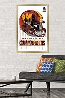 NFL Washington Commanders - Drip Helmet 22 Wall Poster, 14.725" x 22.375" Framed