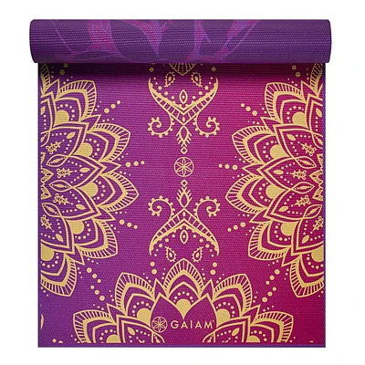 Gaiam 6MM Yoga Mat Reversible Royal Bouquet