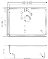 American Imaginations -in. W CSA Approved Stainless Steel Kitchen Sink With Bowl And Gauge AI