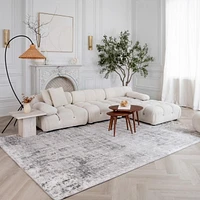 Rug Branch Atlas Scandinavian Indoor Area Rug, Grey Beige, Distressed - Living Room, Bedroom, Dining Room, and Kitchen