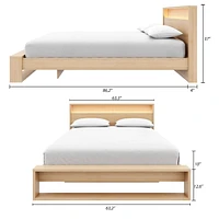 Parure de lit Gael Queen Size avec sommier à lattes et tête de lit avec éclairage intégré