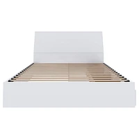 Lit rangement queen avec tête de lit Paris de Nexera, fini blanc