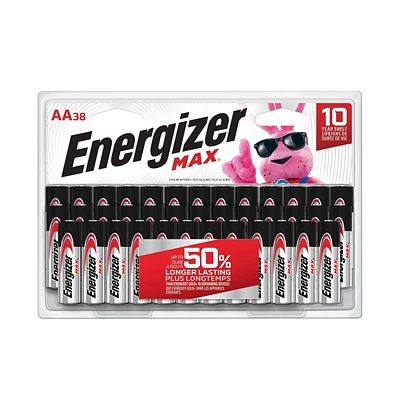 Energizer MAX AA Batteries (38 Pack), Double A Alkaline Batteries, Pack of 38 batteries