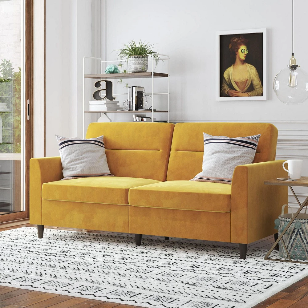 Novogratz Concord Sofa, jaune moutarde