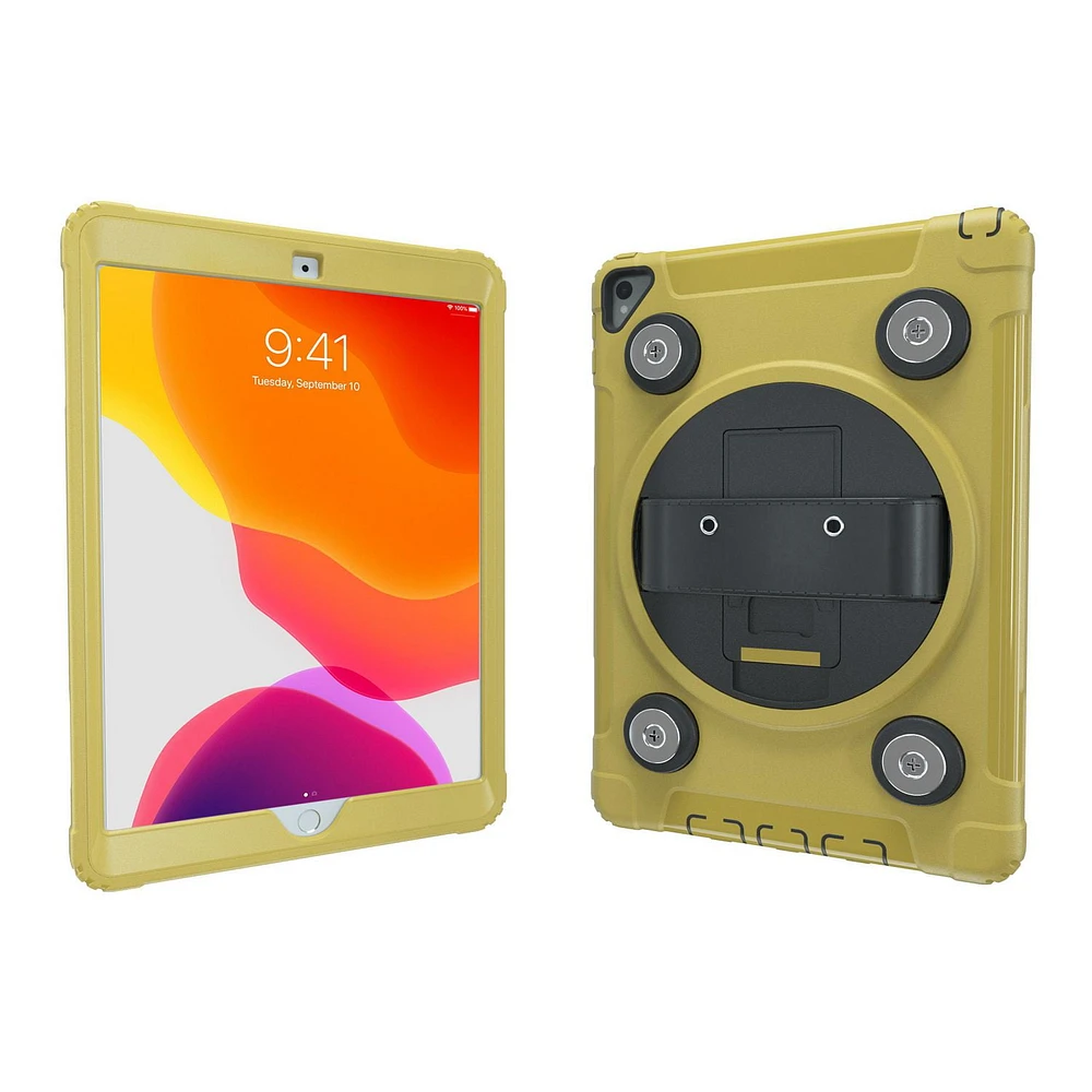 CTA Digital Magnetic Splash-Proof Case with Metal Mounting Plates for iPad 7th and 8th Gen 10.2-in, iPad Air 3 and iPad Pro 10.5-in - Yellow