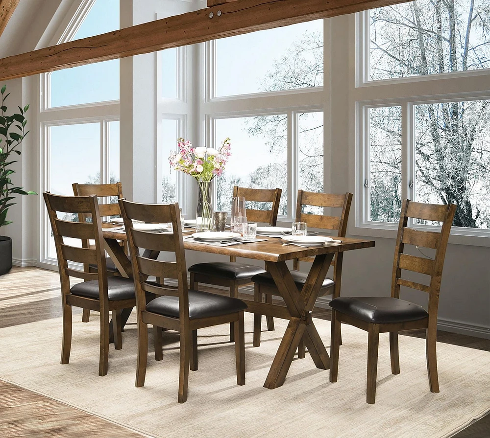 Topline Home Furnishings Rustic Wooden Side Chairs