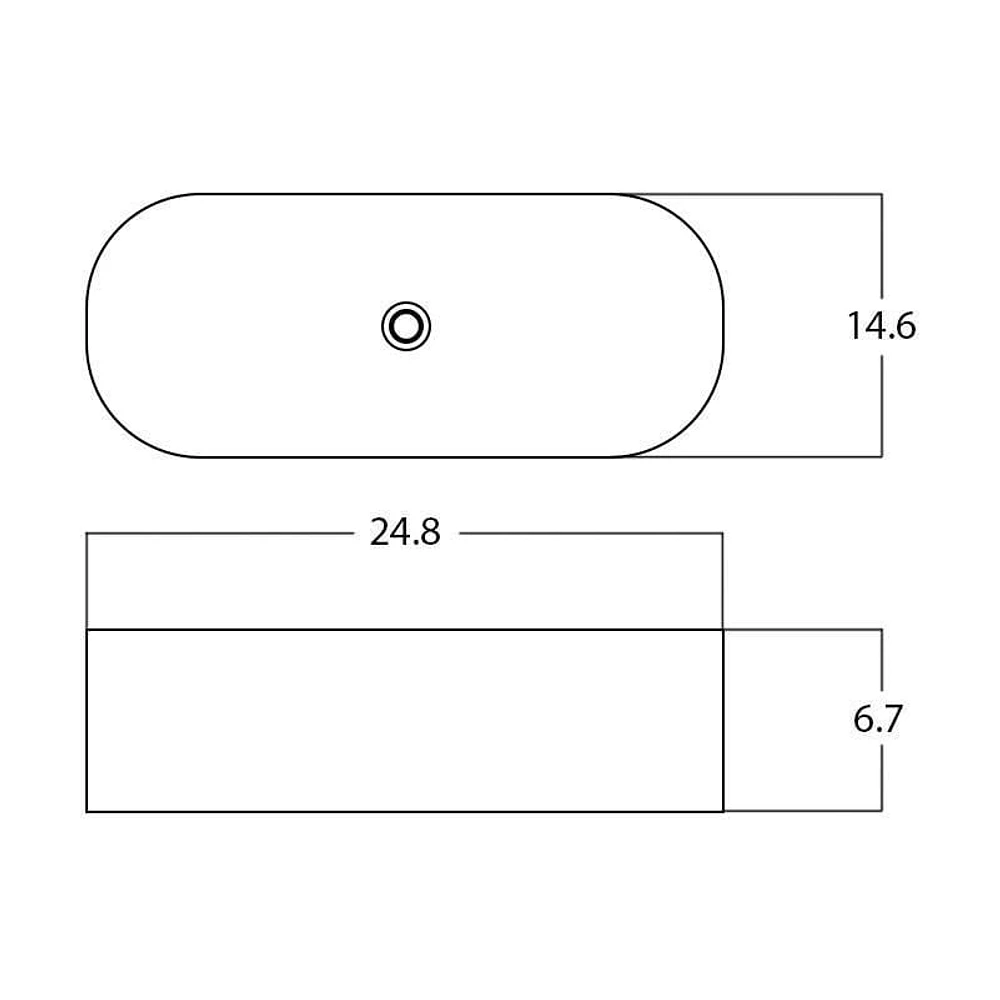American Imaginations 24.8-in. W Semi-Recessed White Bathroom Vessel Sink For Wall Mount Wall Mount Drilling AI-28449