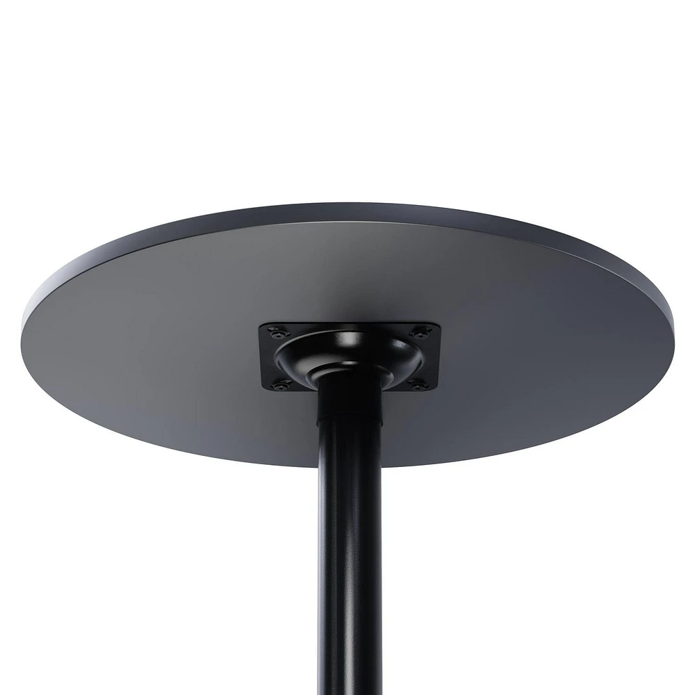 20123 Winsome Obsidian Table de pub ronde au fini noir