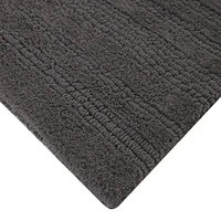 Ensemble de tapis de bain réversibles en coton coupé et bouclé Better Homes & Gardens, 2 pièces, flanelle grise, 17" x 24" et 20" x 30"
