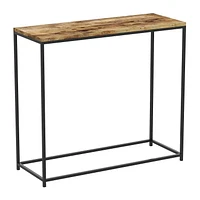 Safdie & Co. Console Table 31L Brown Reclaimed Wood Black Metal