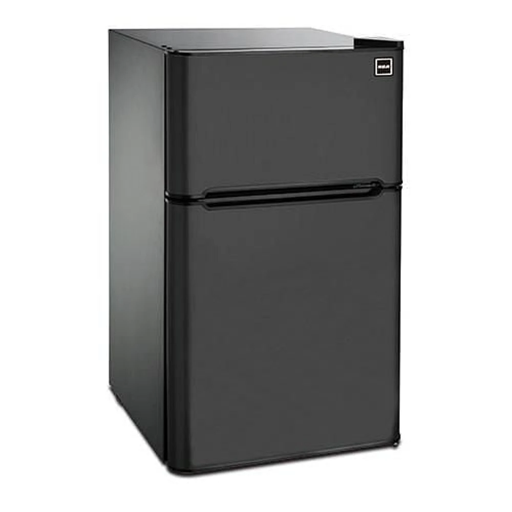 Réfrigérateur RCA à 2 portes de 3,2 pieds cube avec congélateur en haut - Noir