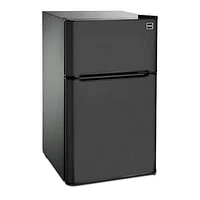 Réfrigérateur RCA à 2 portes de 3,2 pieds cube avec congélateur en haut - Noir