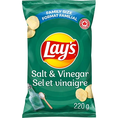 Lay’s croustilles assaisonnées Sel et vinaigre 220 g.