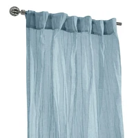 Loft Living Peoria Transparent Double Tetiere panneau de rideau 52 x 108 in Bleu