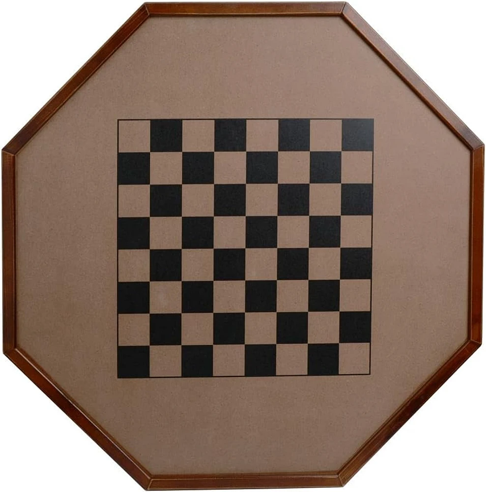 Tradeopia Jeu de Crokinole en Bois Brun 2-en-1, Retournez le Plateau pour Jouer aux Échecs ou aux Dames