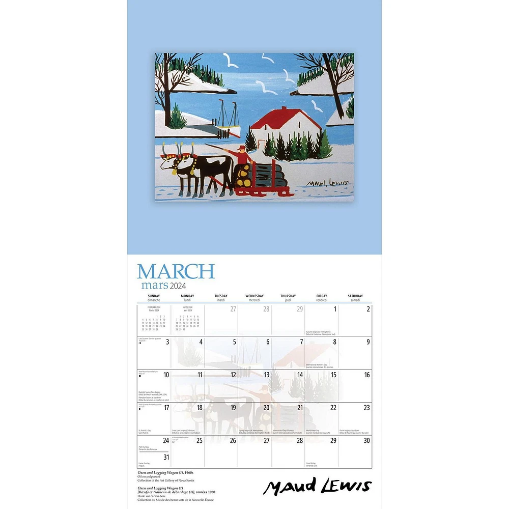 Wyman Publishing Maud Lewis 2024 12x24 Inch Square Wall Calendar, 9781525611520