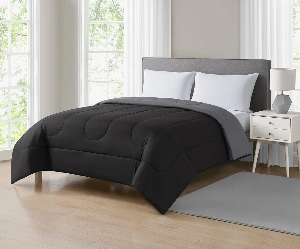Mainstays Couette Noir Reversible Double/Grand MAINSTAYS PL EDREDON NOIR DBL/GRD