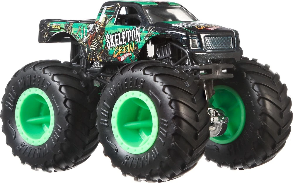 Hot Wheels Monster Truck & Car, 1:64 Scale Die-Cast Truck & Car (2 Vehicles) (Styles May Vary)