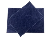 Ensemble de 2 tapis de bain d'intérieur en microfibre bleu marine