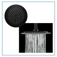 Ensemble de douche thermostatique d'akuaplus(MD) avec Déviateur 4 voies, 2 pommeaux de douche de 9.5 po ou simultanément avec arrêt, fini noir mat