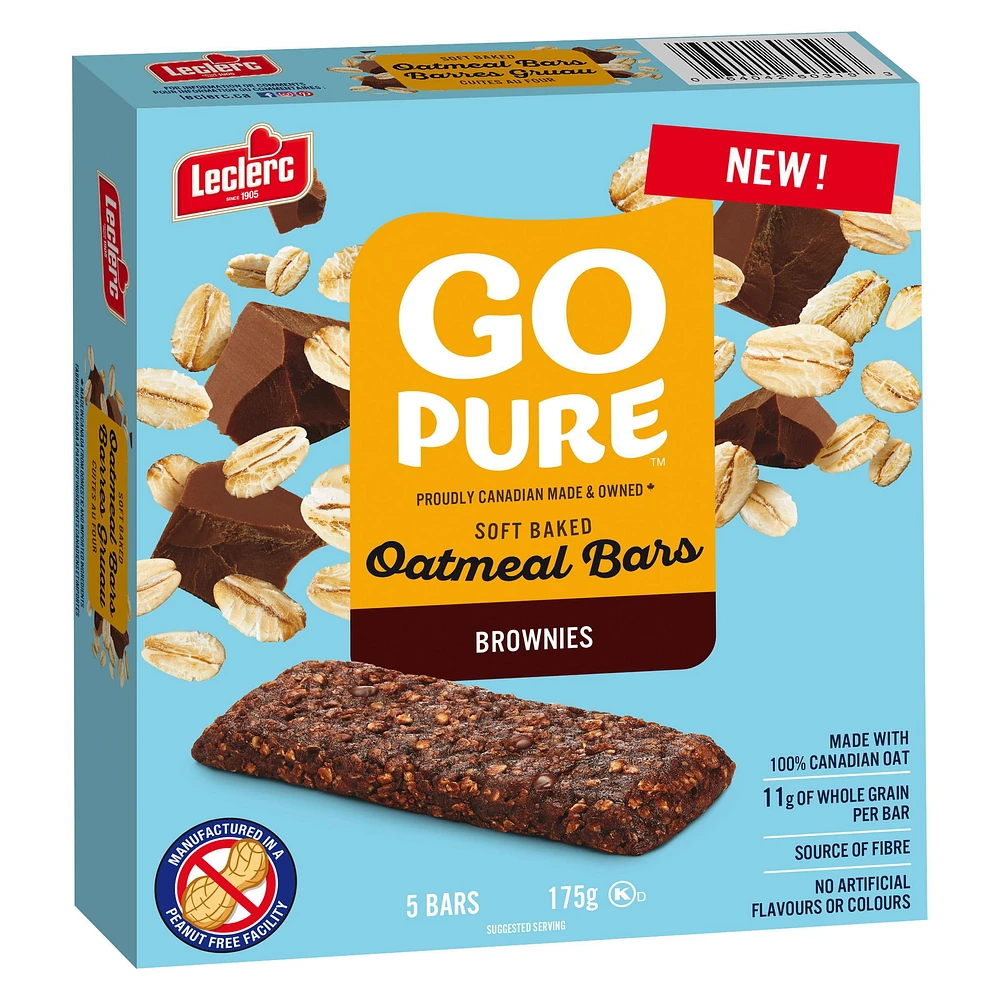 Go Pure Soft Baked Brownies Oatmeal Bars, 5 / 175g