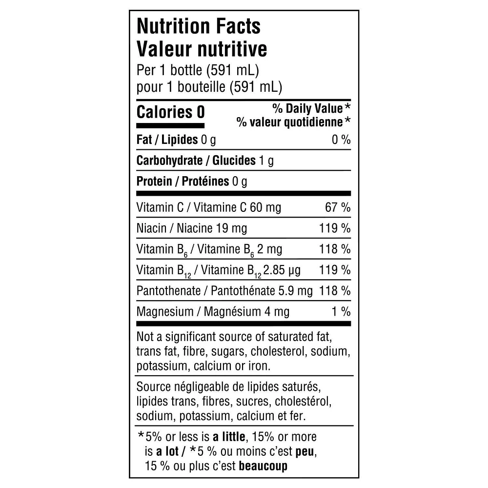 Glaceau Vitaminwater b-sans filtre Bouteille, 591 mL