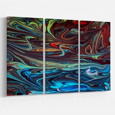 Design Art Peinture Acrylique Bleue Rouge Art Sur Toile
